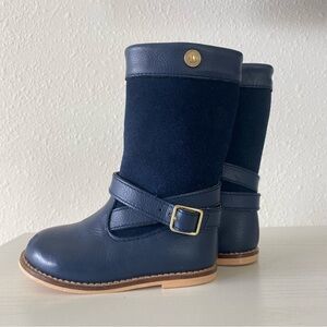 Janie and Jack Navy Blue Riding Boot Gold Zipper - Size 5